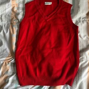 Red sweater vest